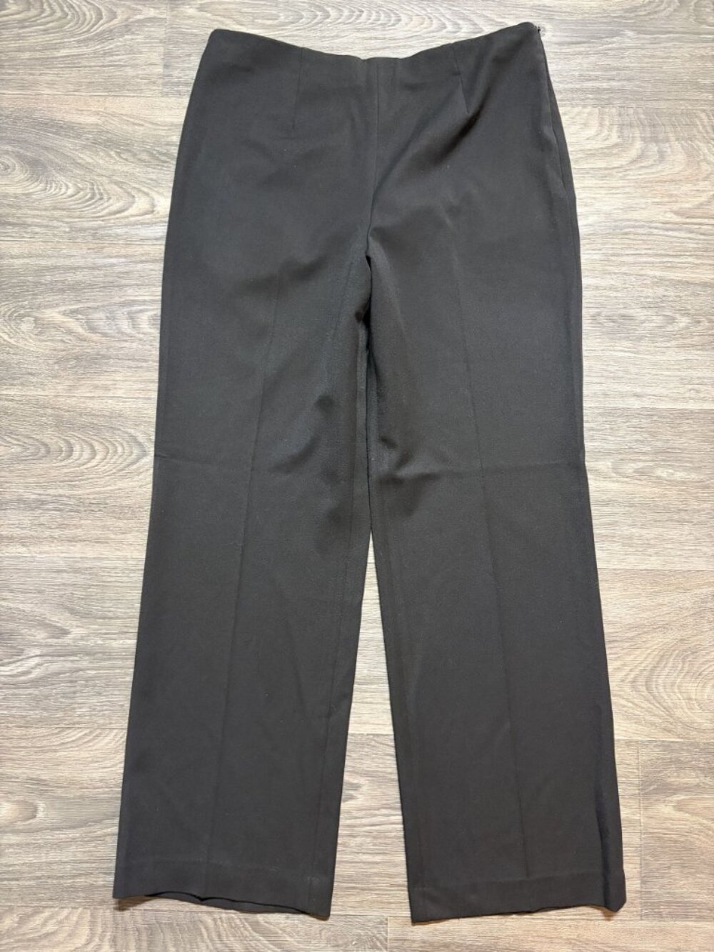 Chicos Black Straight Leg Dress Pants 2 Large Slacks Stretch Business Casual
